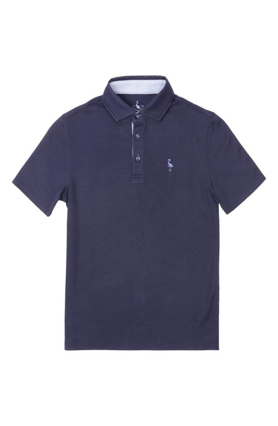 Shop Tailorbyrd Kids' Modal Contrast Trim Polo In Navy
