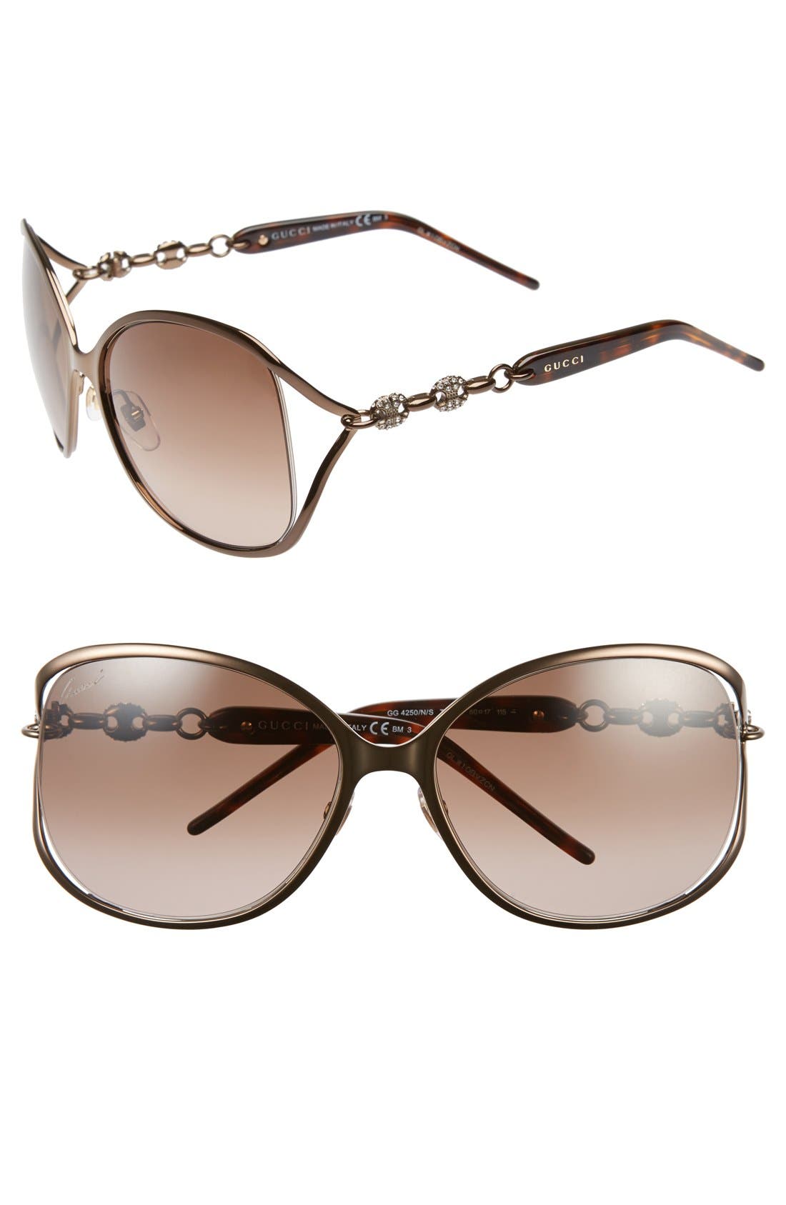 Gucci 'Marina Chain' 60mm Swarovski Crystal Sunglasses Nordstrom