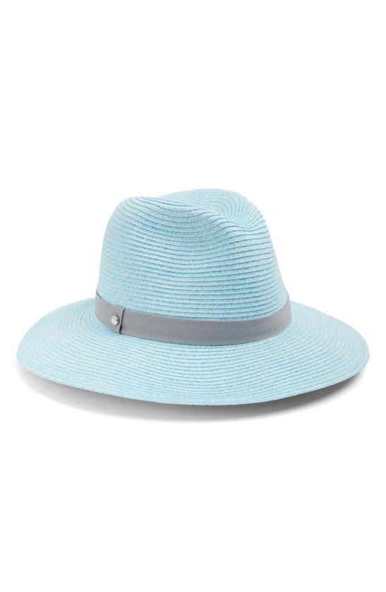 Nordstrom Packable Braided Paper Straw Panama Hat In Blue Water Combo