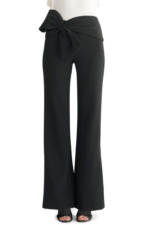 Sachin & Babi Whitley Bow Waist Stretch Crepe Trousers Black at Nordstrom,