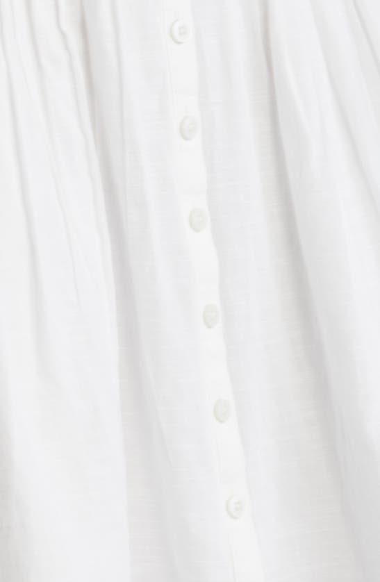 Bp. Button Front Cotton Minidress In White Blanc