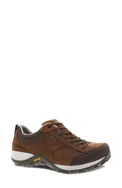 Dansko Paisley Waterproof Walking Shoe in Brown Burnished Suede