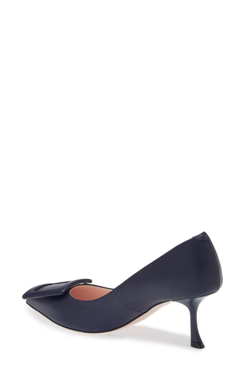 Roger Vivier Viv In The City Leather Buckle Pumps In Blue Chiaro