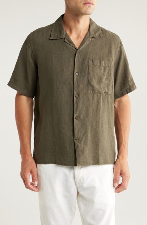 Julio 5706 Short Sleeve Linen Button-Up Camp Shirt