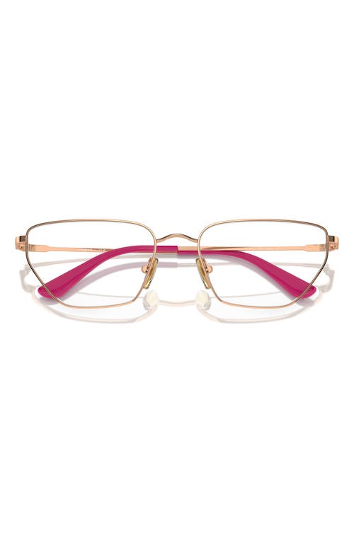 Vogue 56mm Irregular Optical Glasses In Rose Gold