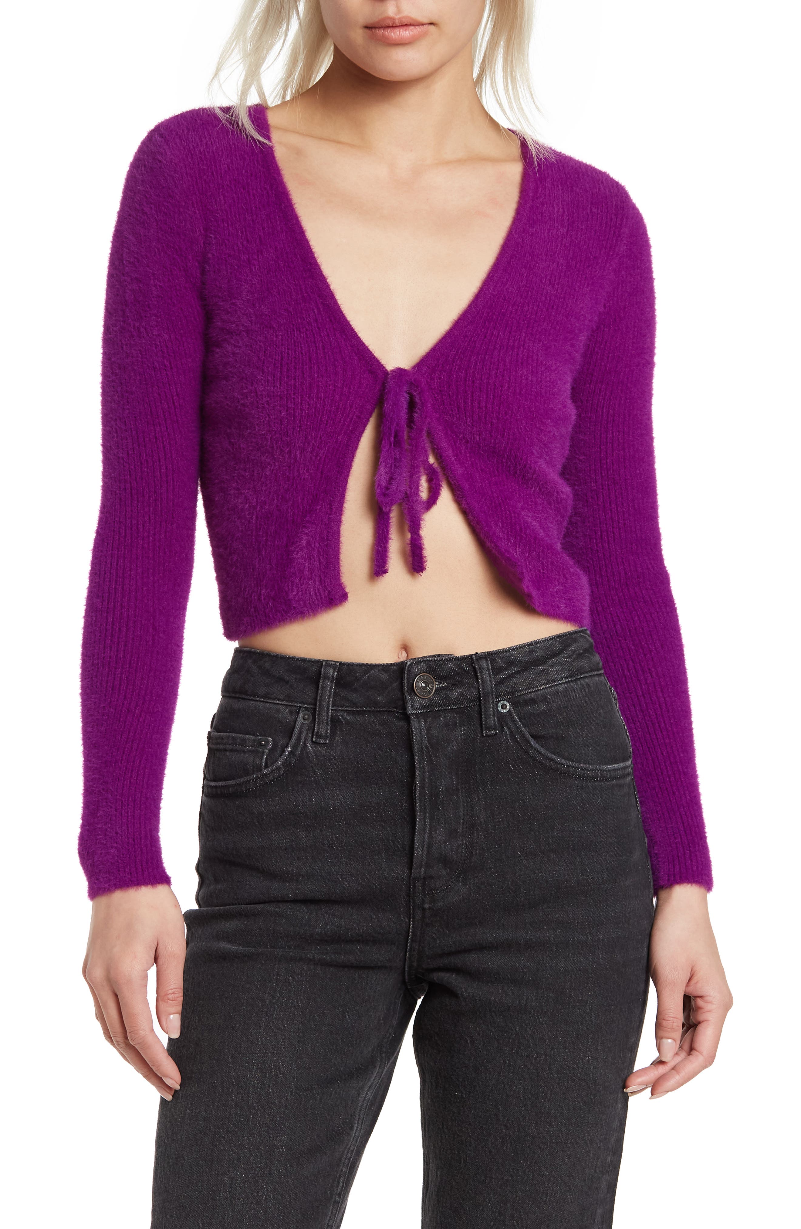front tie sweater