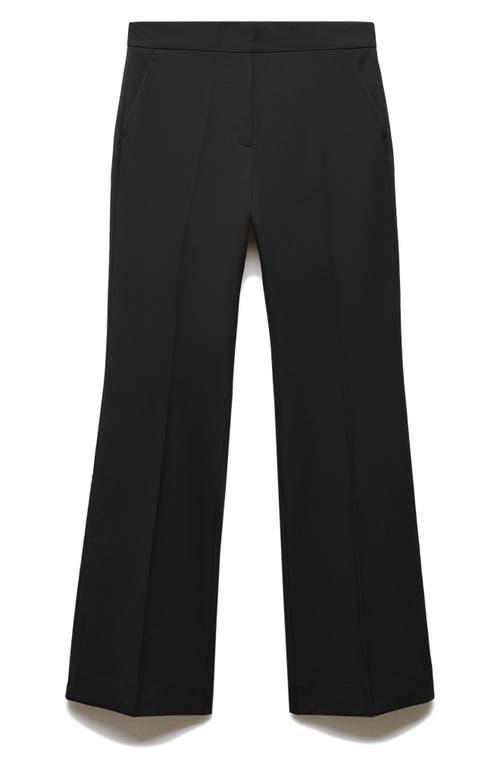 Shop Mango Stretch Wide Leg Pants In Black