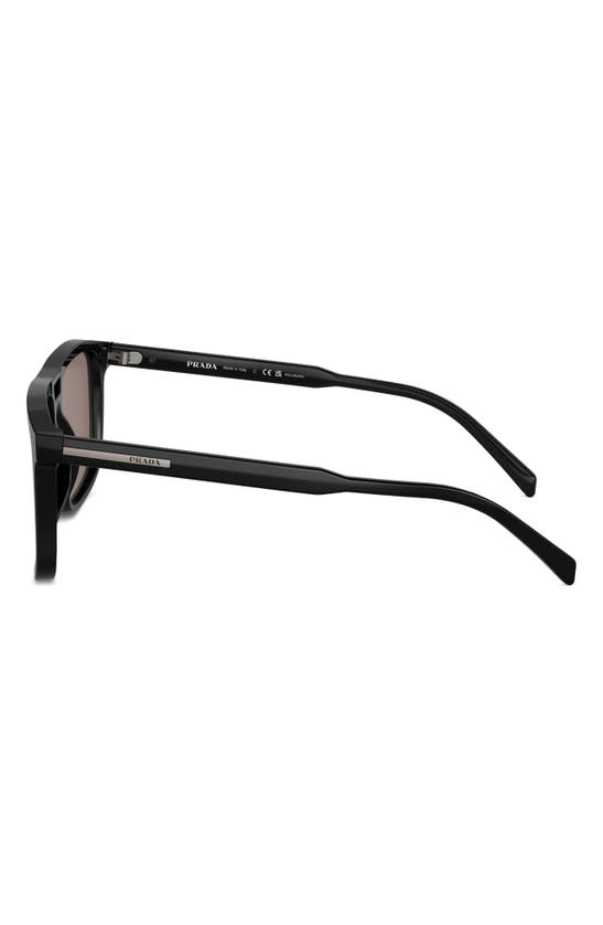 Shop Prada 58mm Polarized Rectangular Sunglasses In Black
