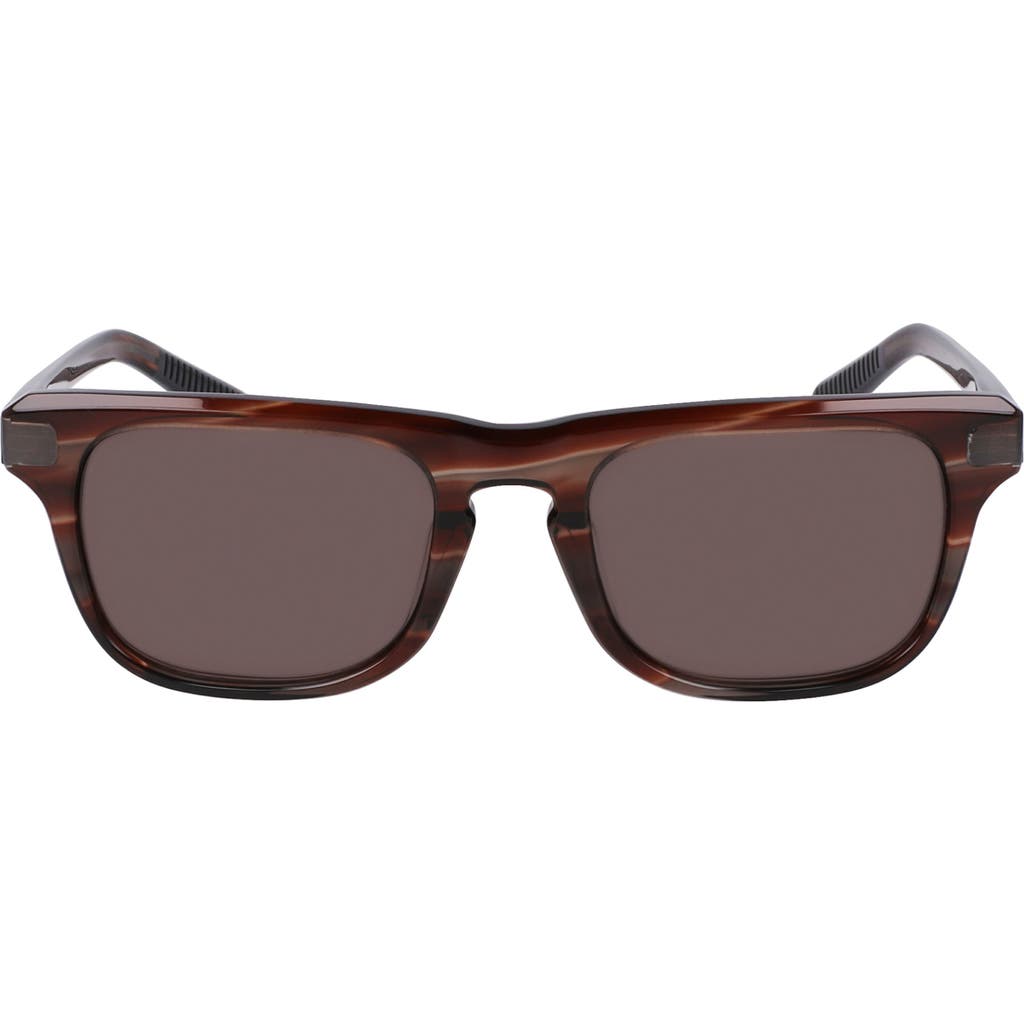 Shinola 52mm Modified Rectangular Sunglasses In Rosewood/taupe Horn