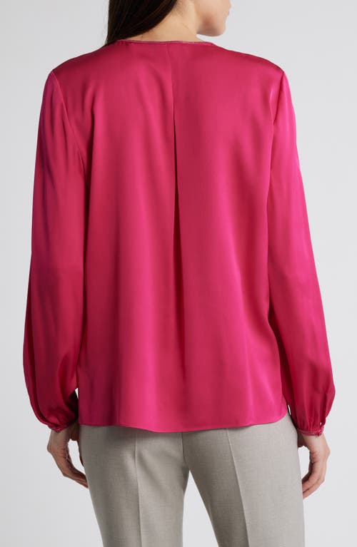 Kobi Halperin Eliza Chain-trim Silk Blouse In Hot Pink