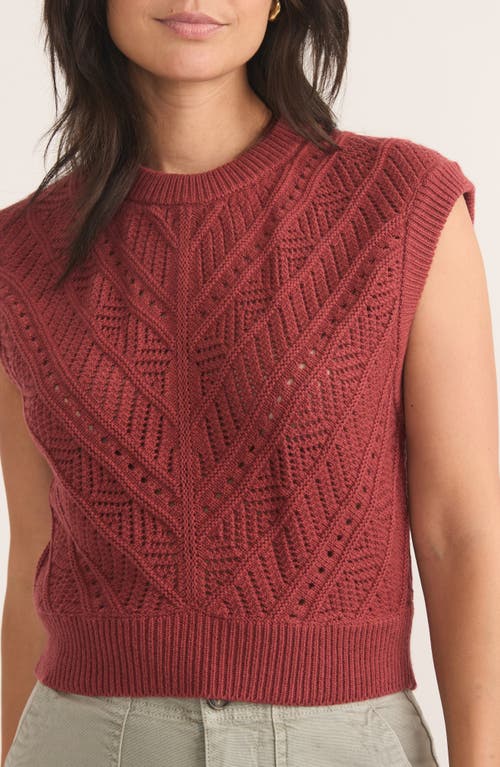 Shop Marine Layer Brooke Textured Sweater Vest In Chili Oil