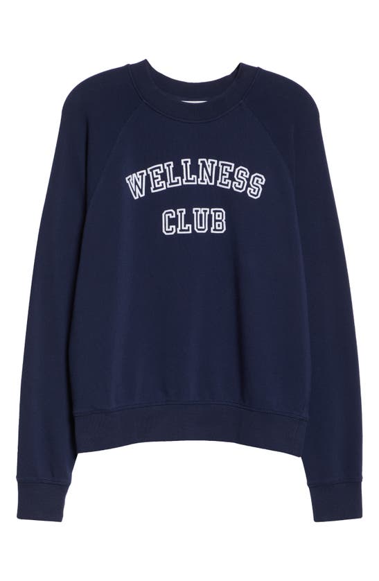 Shop Sporty And Rich Sporty & Rich Wellness Club Crewneck Graphic Sweatshirt In Navy