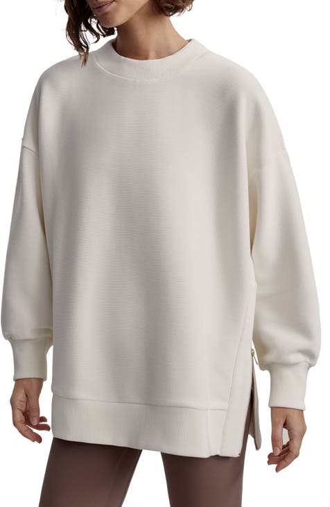 Varley Heavyweight Ribbed Side Zipper Pullover Leisure Sweatshirt