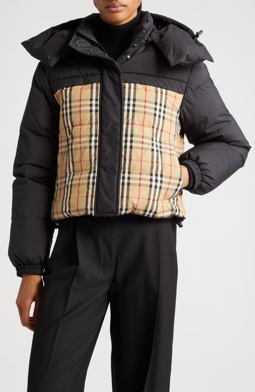 Lydden Reversible Down Puffer Jacket in Archive Beige Ip Chk