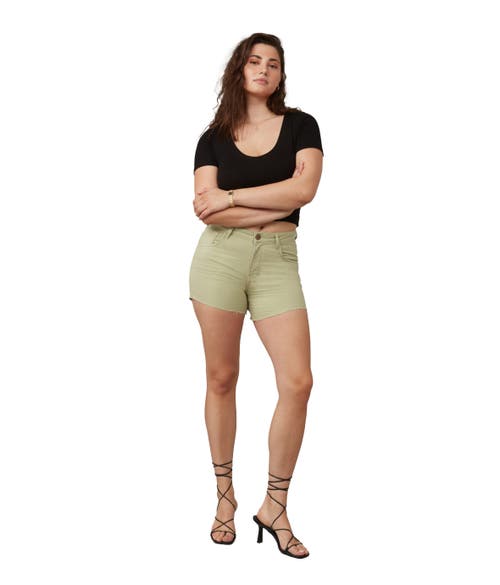 Shop Lola Jeans Liana High Rise Shorts In Sage