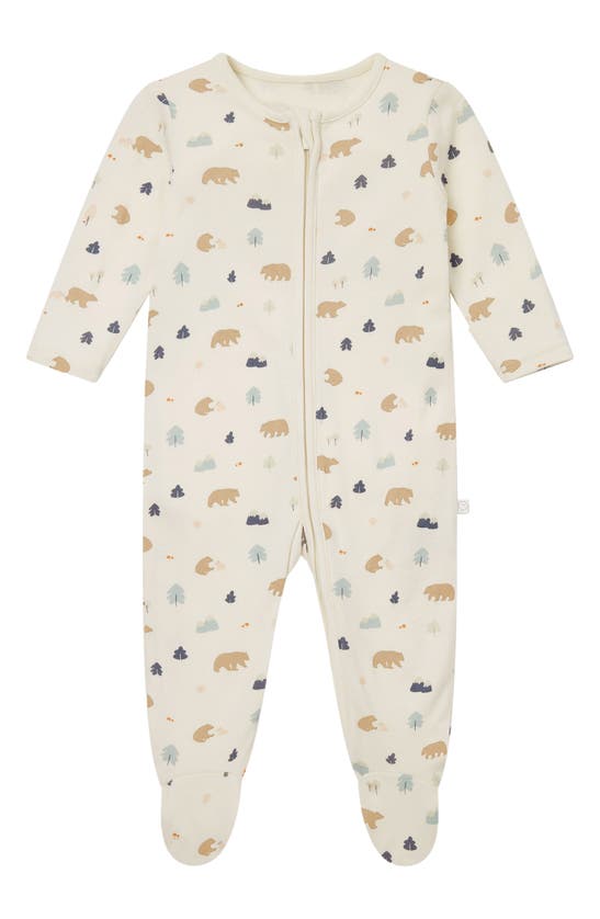 Mori Babies' Bear Print Zip-up Romper