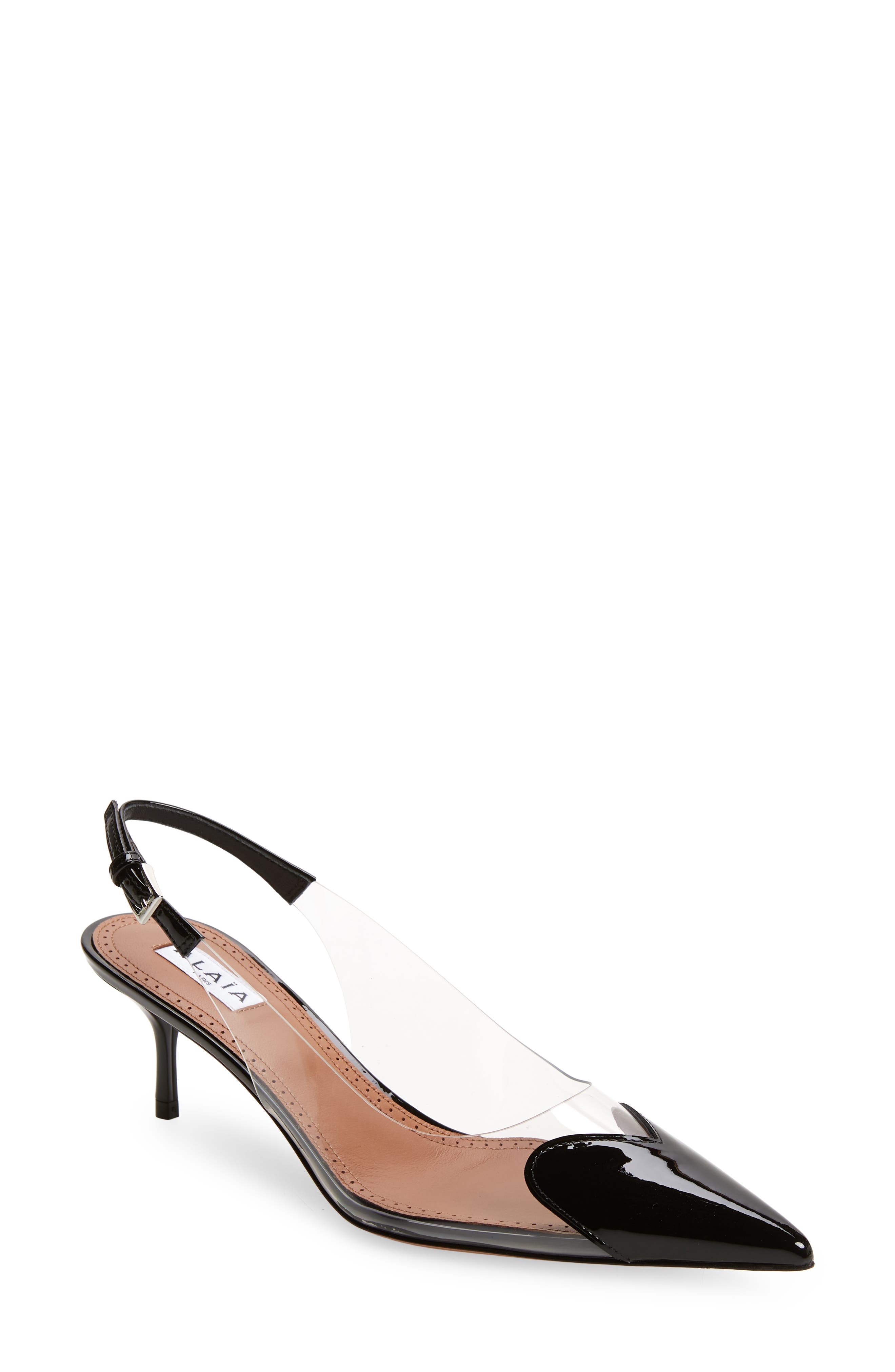 ALAIA Love Heart Kitten Heel Slingback Pump