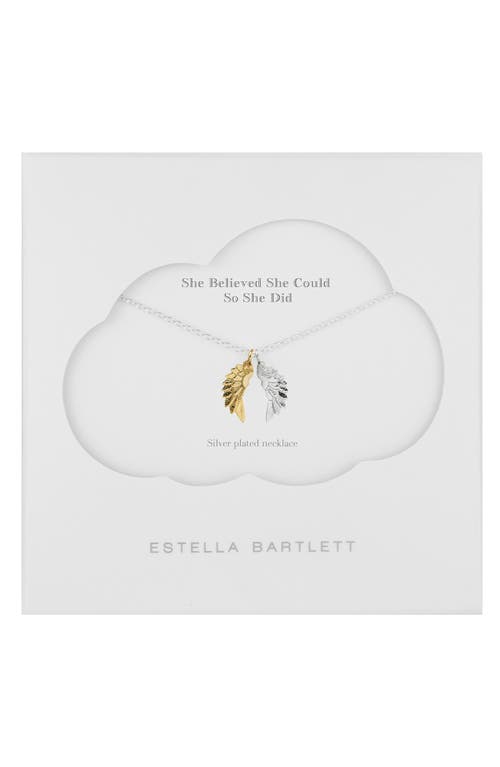 Shop Estella Bartlett She Believed She Could Wings Necklace In Silver/gold