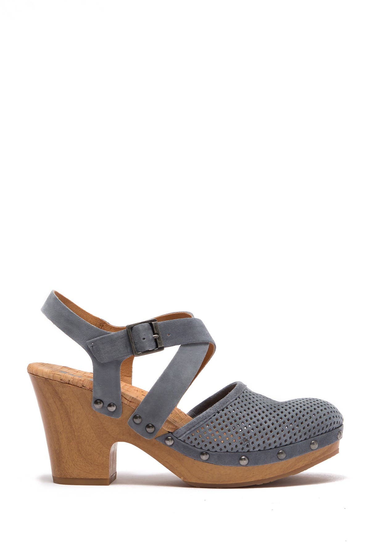 KORKS Abloom Perforated Suede Ankle Strap Clog Sandal Nordstrom Rack