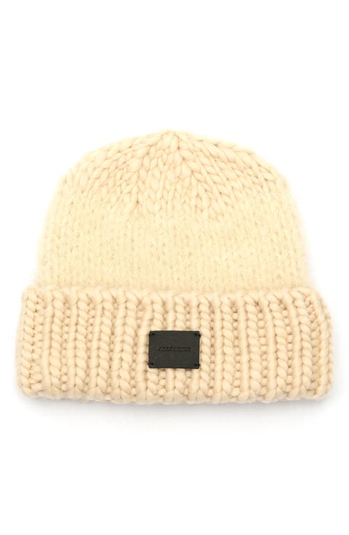 Allsaints Yarn Mix Knit Beanie In Sand Beige