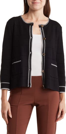 Adrianna Papell Tipped Button Front Cardigan | Nordstromrack
