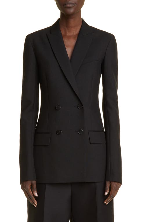 The Row Aristide Tailored Double Breasted Wool & Mohair Jacket in Black