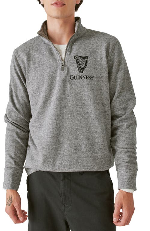 Lucky Brand x Guinness Quarter Zip Pullover in Heather Grey at Nordstrom, Size Large