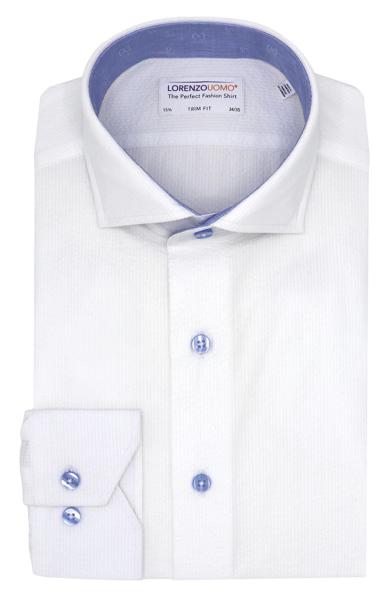 Lorenzo Uomo Seersucker Trim Fit Dress 