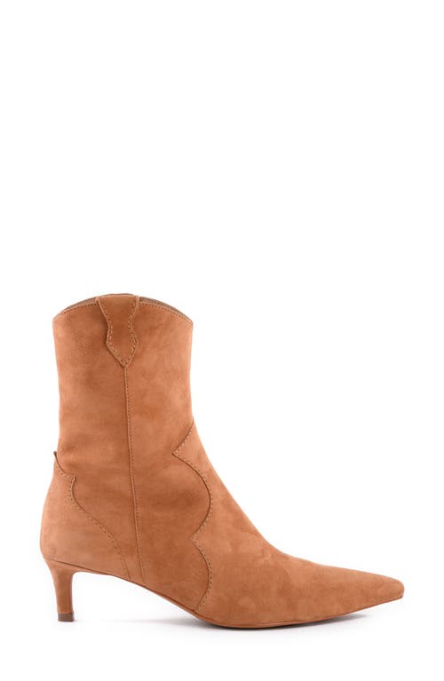 Shop Seychelles Dallas Pointy Toe Western Sock Boot In Tan Suede