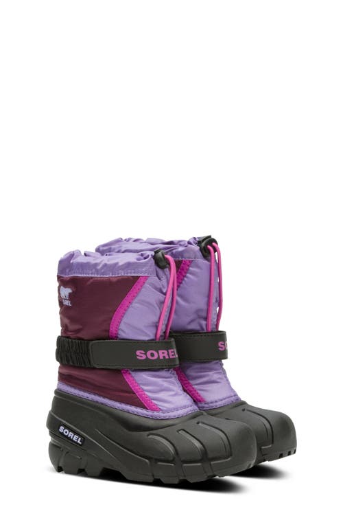 Sorel Kids' Flurry Waterproof Snow Boot In Purple Dahlia/paisley Purple