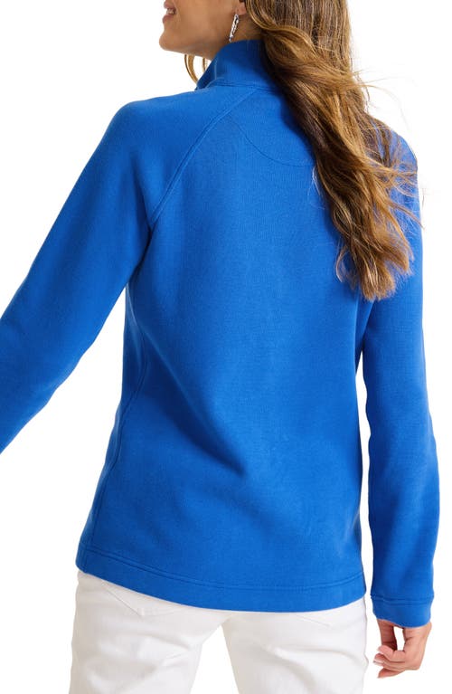 Shop Tommy Bahama New Aruba Stretch Cotton Half Zip Pullover In Cobalt Sea