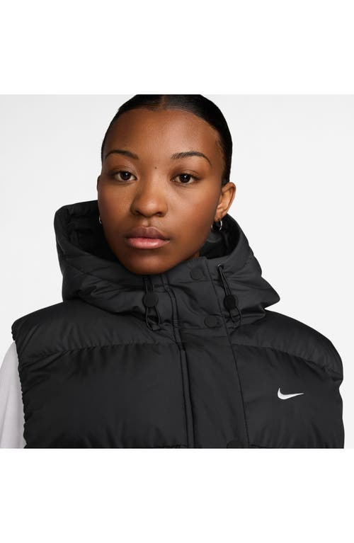 Shop Nike Therma-fit Hooded Puffer Vest In Black/white