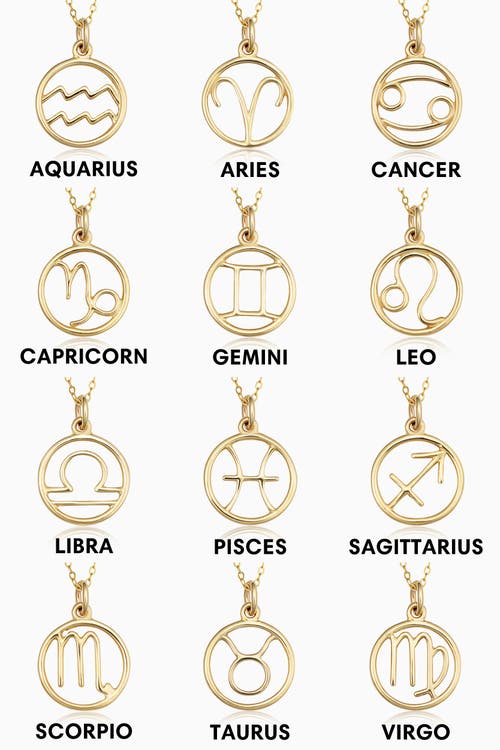 Oradina 14k Gold Zodiac Pendant Necklace In Sagittarius