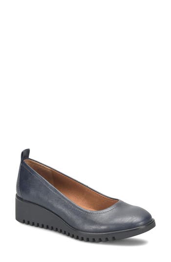 Eurosoft Darcie Wedge Flat In Navy