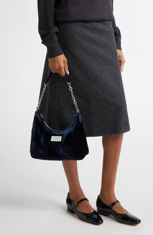 Maison Margiela Small Glam Slam Velvet Hobo Bag In Cosmo
