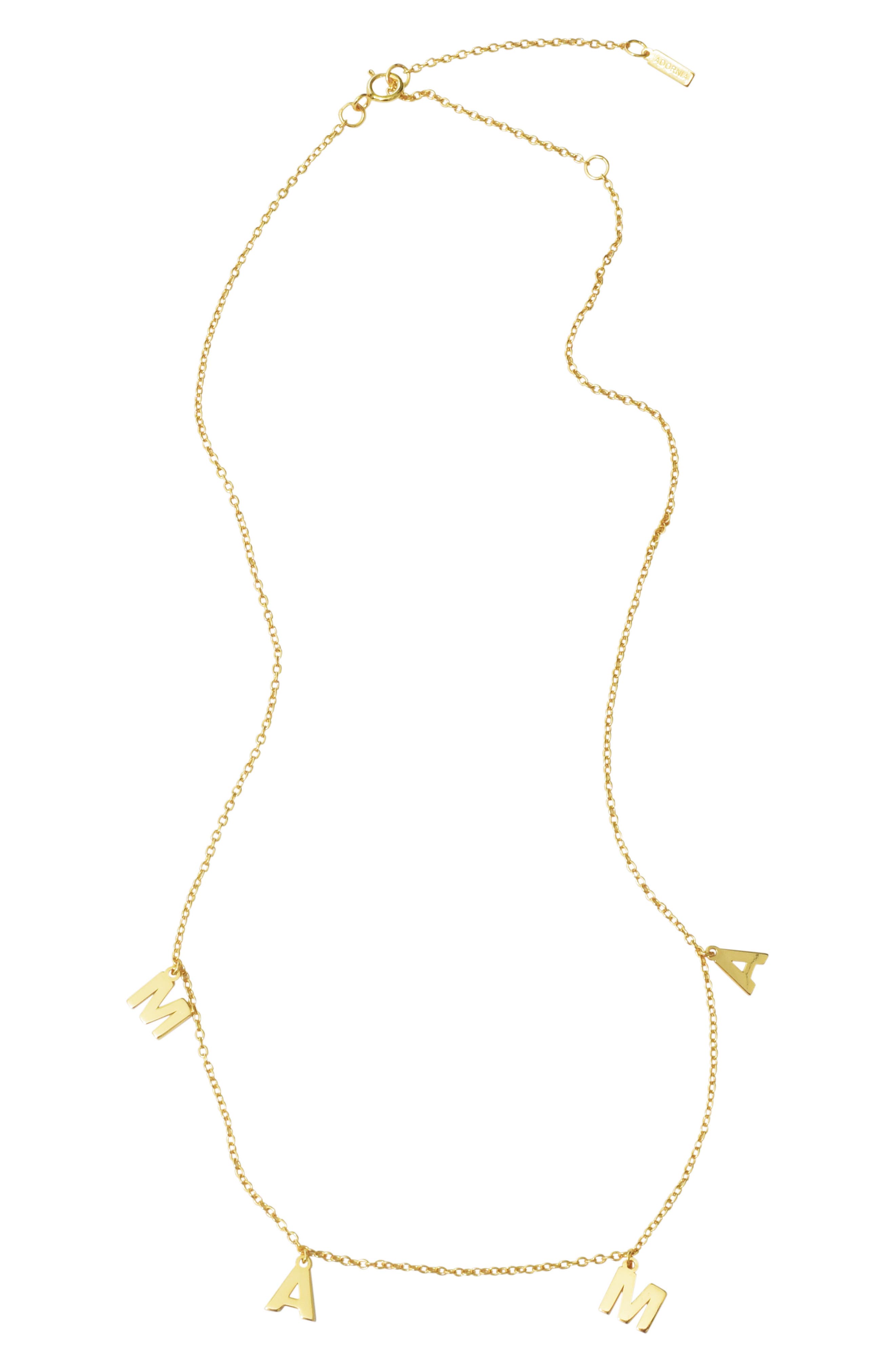 Adornia 14k Gold Plated Mama Charm Necklace In Metallic Gold