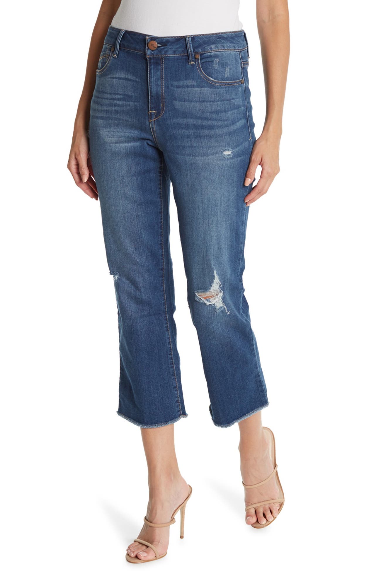 1822 Denim Distressed Crop Straight Leg Jeans Nordstrom Rack
