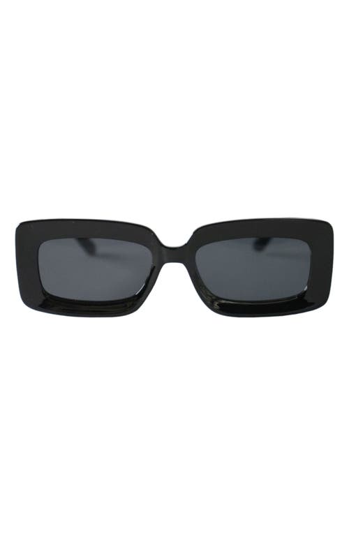 Shop Fifth & Ninth River 51mm Polarized Rectangular Sunglasses In Black/black