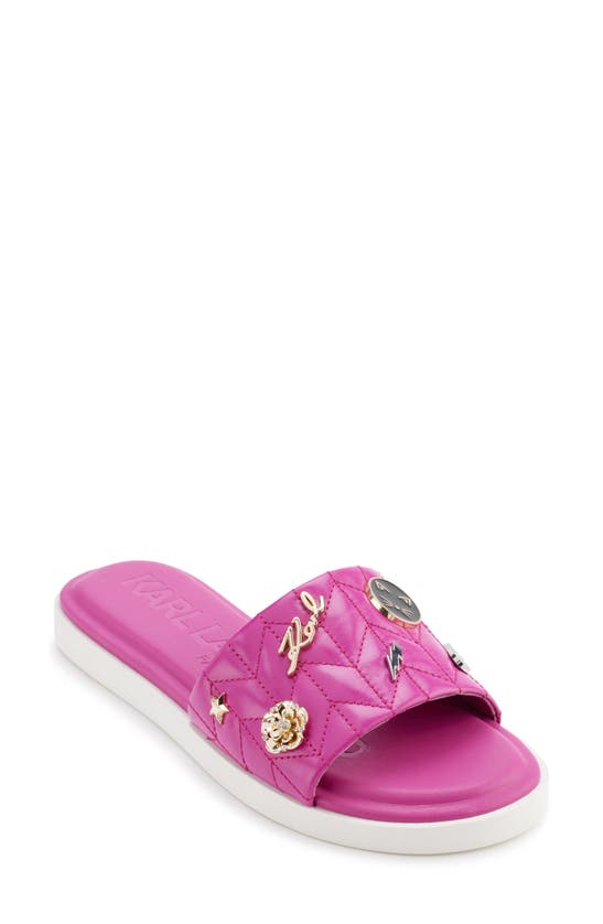 Karl Lagerfeld Carenza Slide Sandal In Cactus Flo