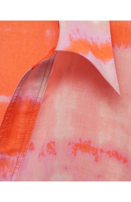 Mango Printed Shirt Dress Orange In Orange