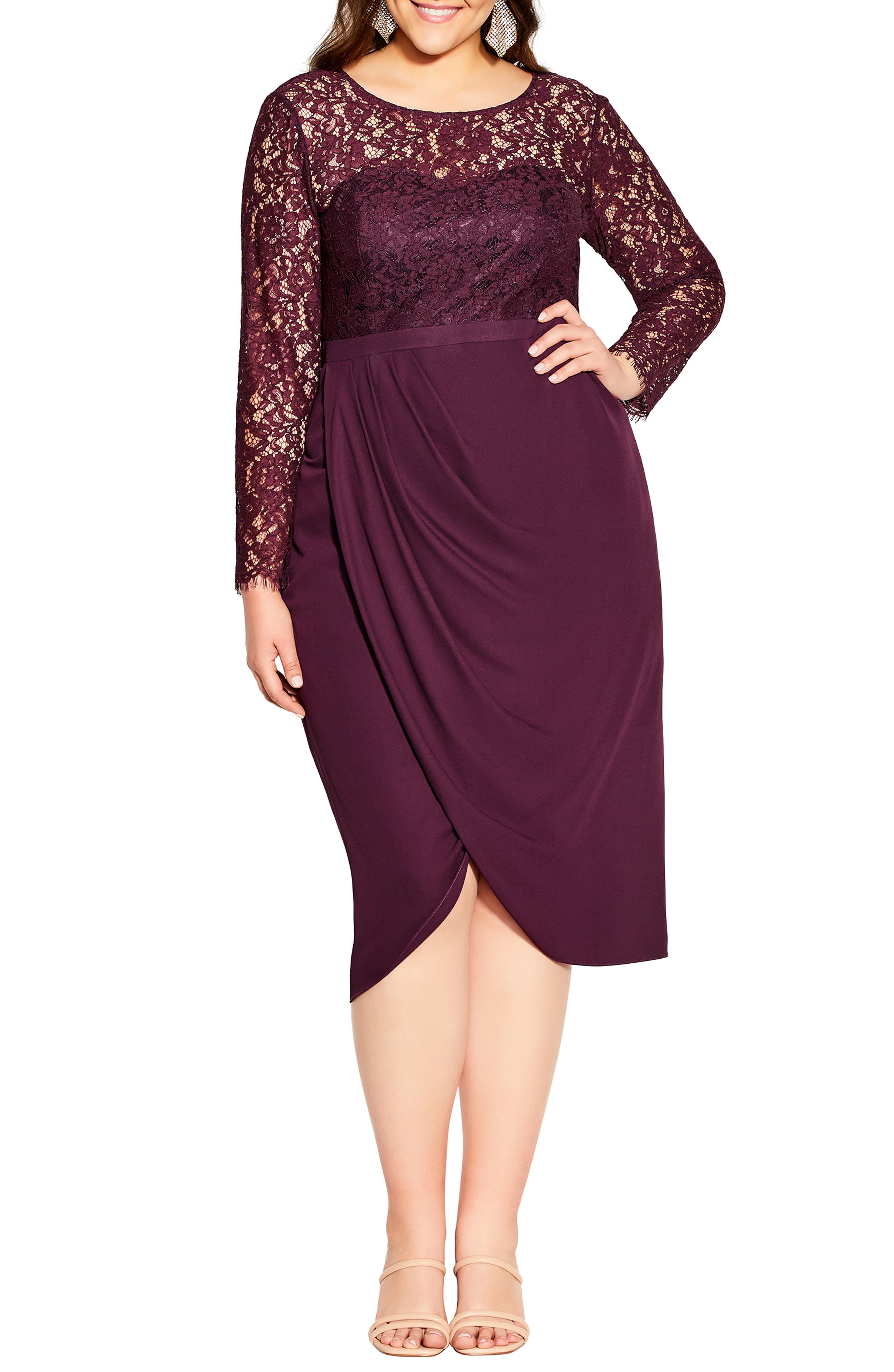 enticing lace dress city chic