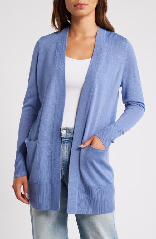 Shop Caslonr Caslon(r) Everyday Open Front Cardigan In Blue Colony