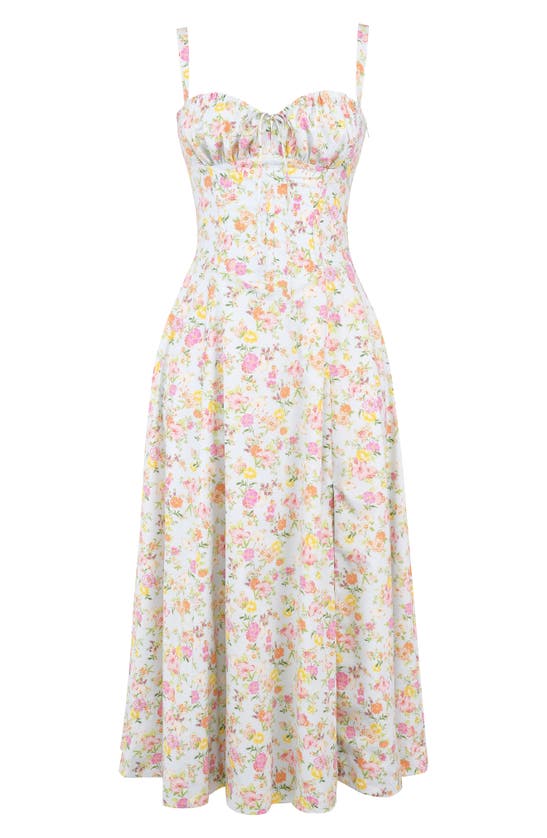 House Of Cb Adabella Floral Pleated Halter Sundress In Floral Print
