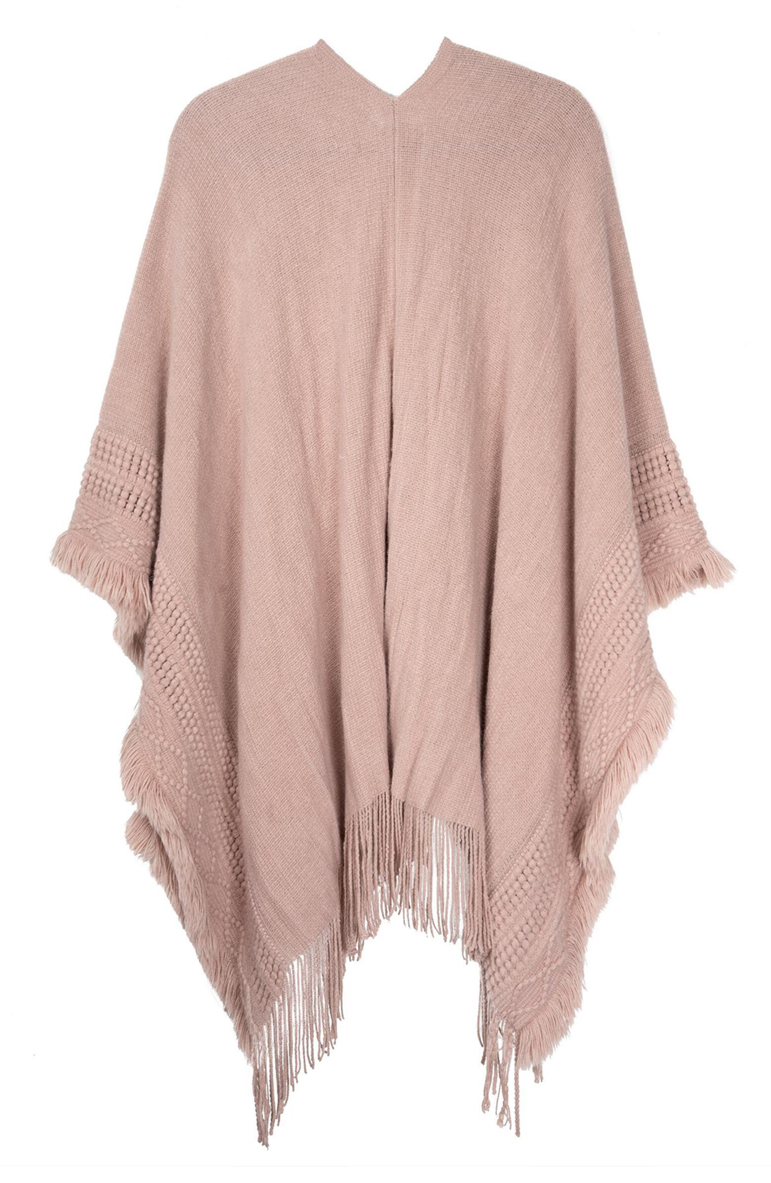 SAACHI Embroidery Fringed Ruana | Nordstromrack