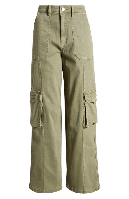 Shop Ptcl Wide Leg Cargo Jeans In Olive