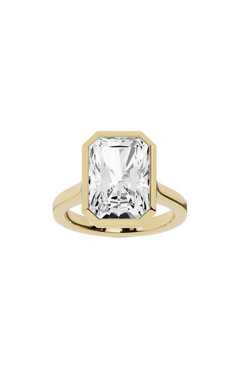 7.5 Ctw Solitaire Radiant-Cut Engagement Ring In 18K Gold – Luxe