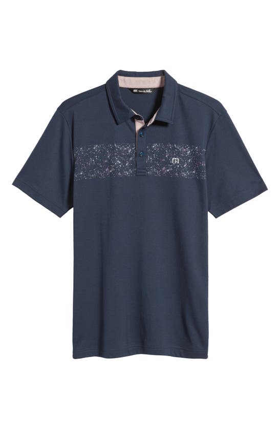 Travismathew Splatter Stripe Polo In Total Eclipse