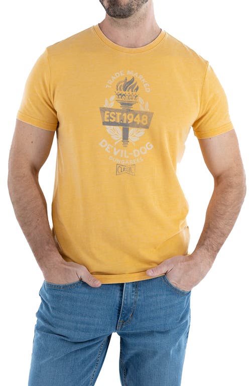Devil-Dog Dungarees '48 Crest Graphic Tee in Heather Mustard