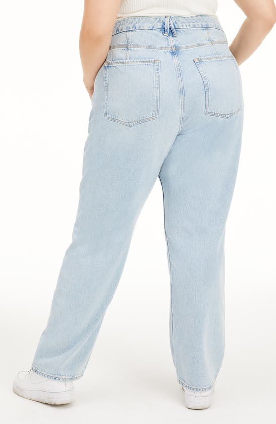 Shop Good American Good '90s Ripped Straight Leg Jeans In Blue542