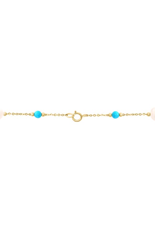Effy Turquoise & Freshwater Pearl Station Necklace In Gold Multi